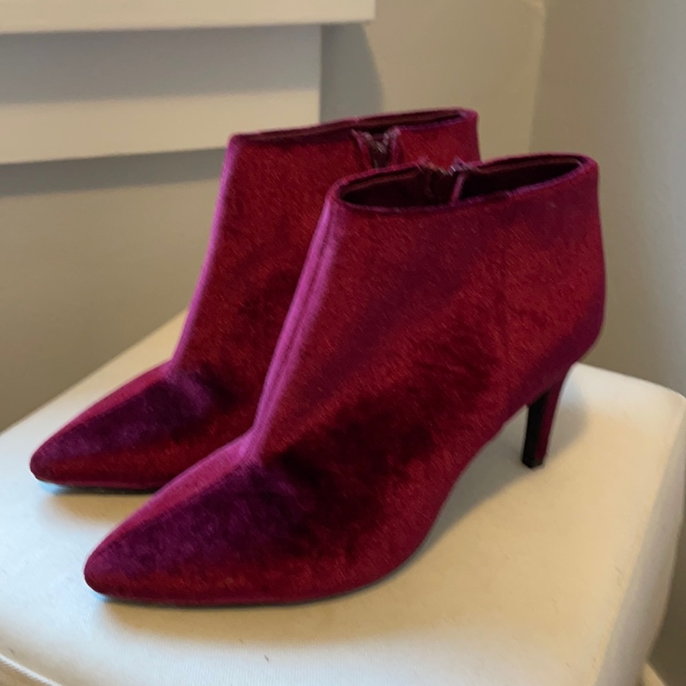 Never worn velvet ankle booties